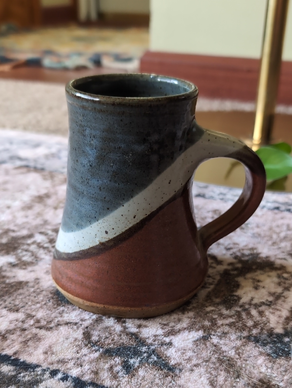 Ceramic Glazed Mug in Brown, Cream & Blue - Picture 10 of 12